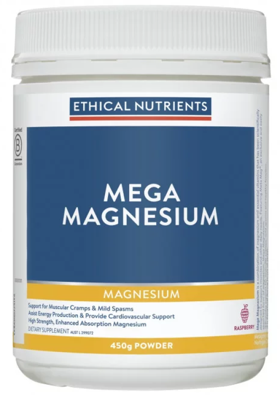 Ethical Nutrients Mega Magnesium Powder Raspberry 450g