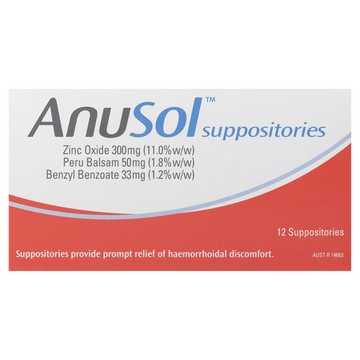 Anusol Suppositories 12 pack