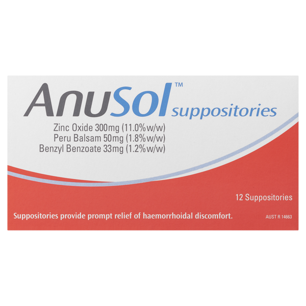 Anusol Suppositories 12 pack