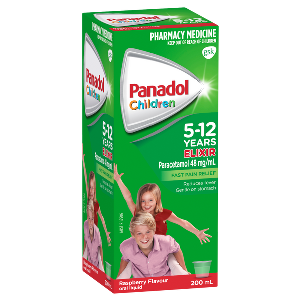 Panadol Children 5-12 Years Elixir Raspberry Flavour 200mL