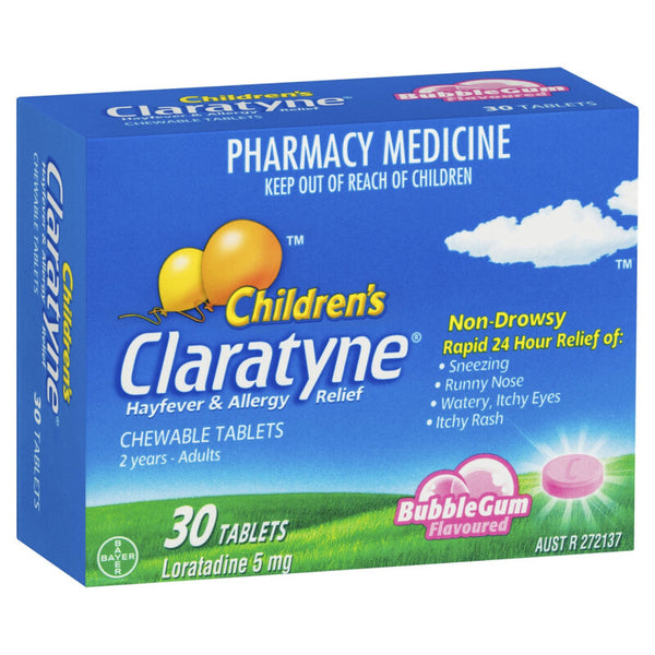 Claratyne Child Hayfever & Allergy Relief Antihistamine B-Gum 30 Tabs