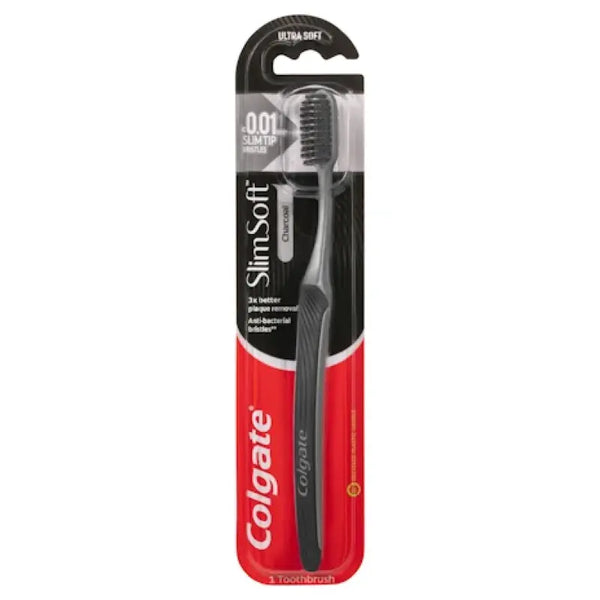 Colgate SlimSoft Charcoal Toothbrush Soft with charcoal infused bristles