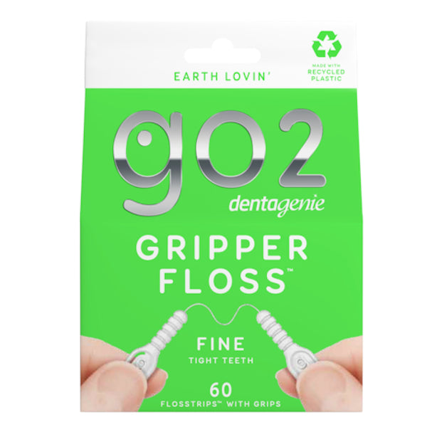 GO2 Dentagenie Gripper Fine Flosstrips with Grips 60 Pack