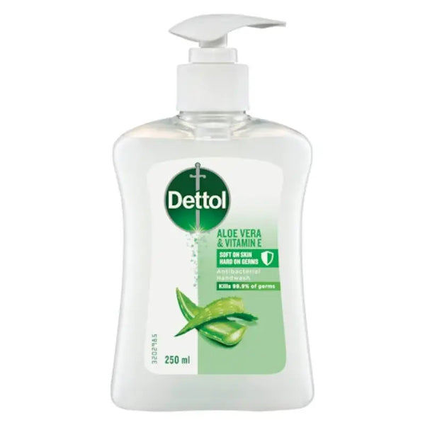 Dettol Antibacterial Liquid Hand Wash Pump Aloe Vera & Vitamin E 250mL