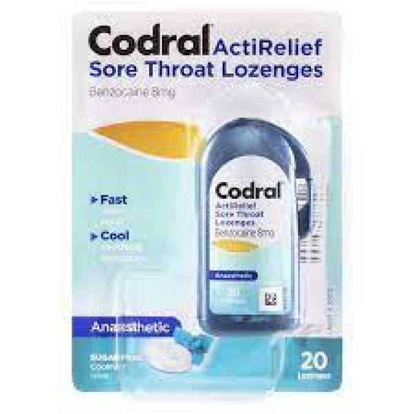 Codral ActiRelief Sore Throat Mint Lozenges 20 Pack