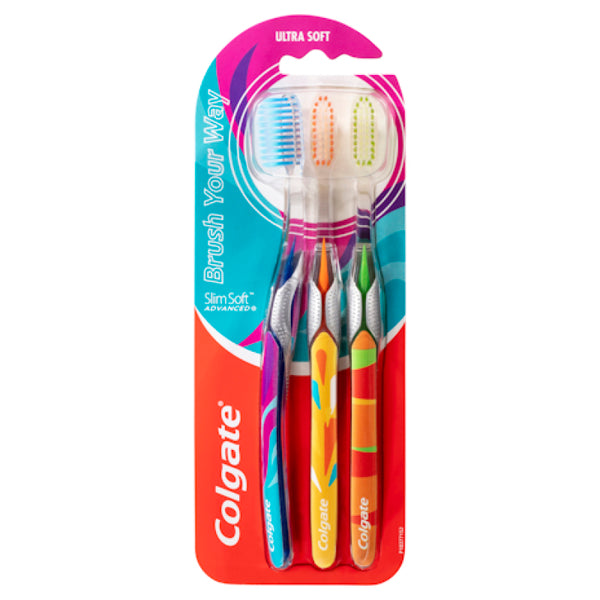 Colgate Toothbrush Slim Soft Advanced 3pk