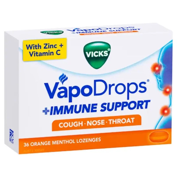 Vicks VapoDrops Immune Support Orange 36 Lozenges