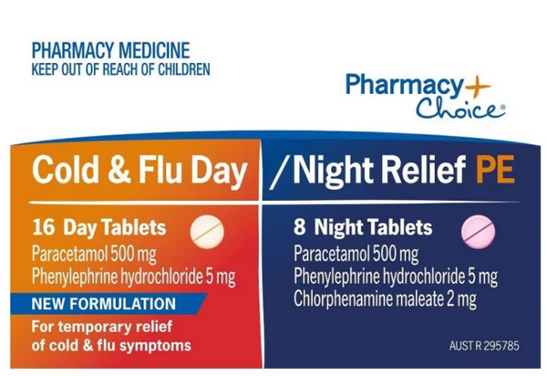 Pharmacy Choice Cold Flu Day and Night Relief PE 24 Tablets