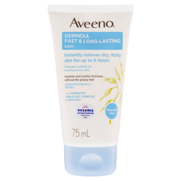 Aveeno Dermexa Fast Long Lasting Fragrance Free Balm 75ml