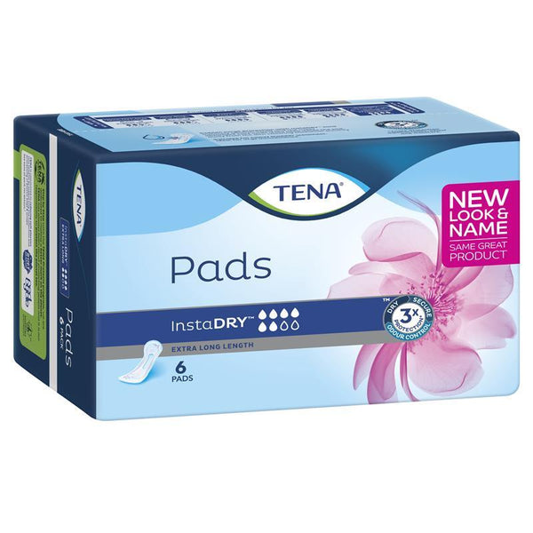 Tena Pads InstaDry Long Length 6 Pack