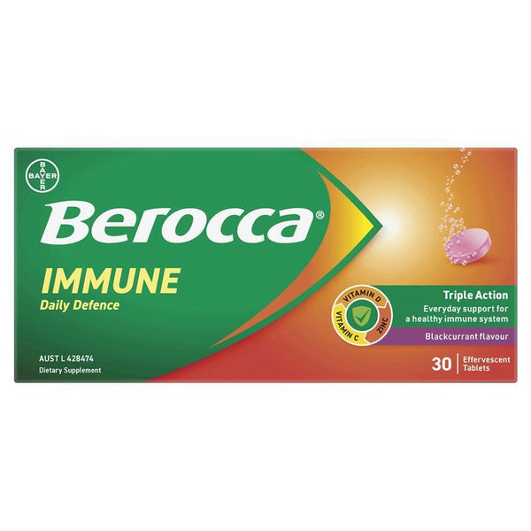 Berocca Immune Daily Defence Blackcurrant 30 Effervescent Tablets