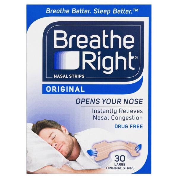 Breathe Right Nasal Strips Original Tan Large 30