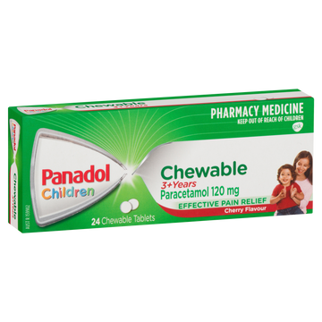 Panadol Children 3+ Years Cherry Flavour Chewable Tablets 24