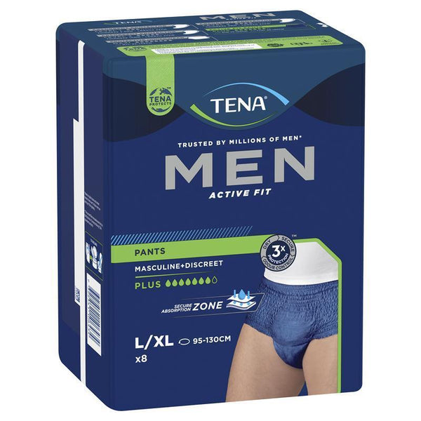 Tena Men Active Fit Pants Plus Large 8 Pack