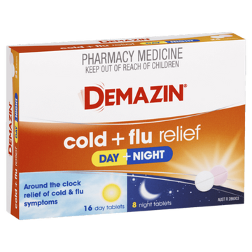 Demazin Cold + Flu + Cough Day & Night 24 Capsules