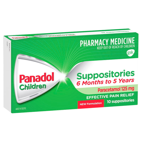 Panadol Children Suppository 125mg 10 pack