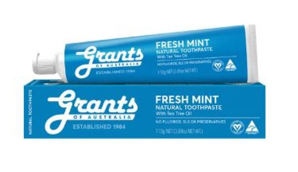 Grants Of Australia Natural Toothpaste Fresh Mint with Tea Tree Oil 110g