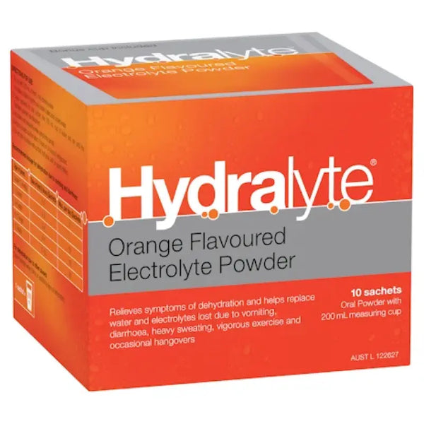 Hydralyte Powder Orange Electrolyte 4.9g x 10 Sachets