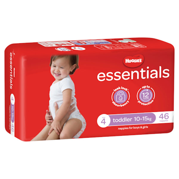 Huggies Essentials Size 4 10-15kg 46 Nappies