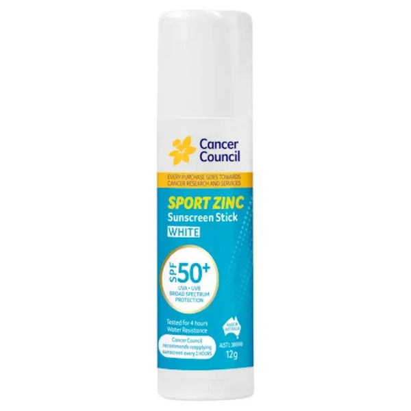 Cancer Council SPF 50+ Sport Zinc Stick White 12g