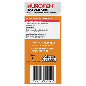 Nurofen Baby 3+ Months 200mg/5ml Strawberry 50ml
