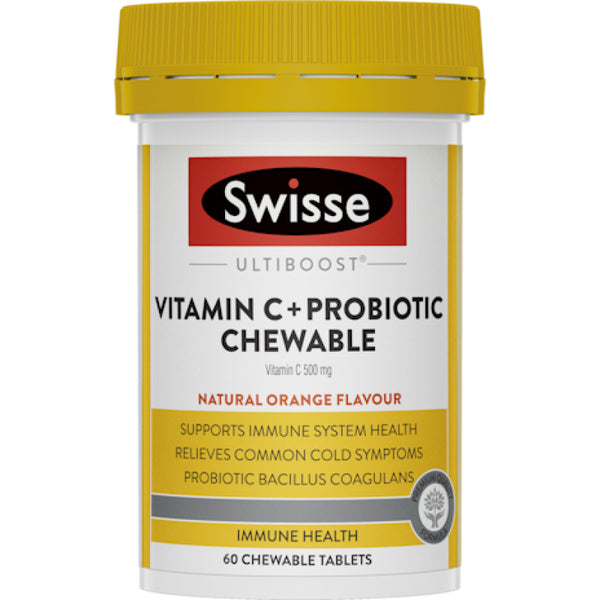 Swisse Vitamin C + Probiotic Chewable 60 Chewable Tablets