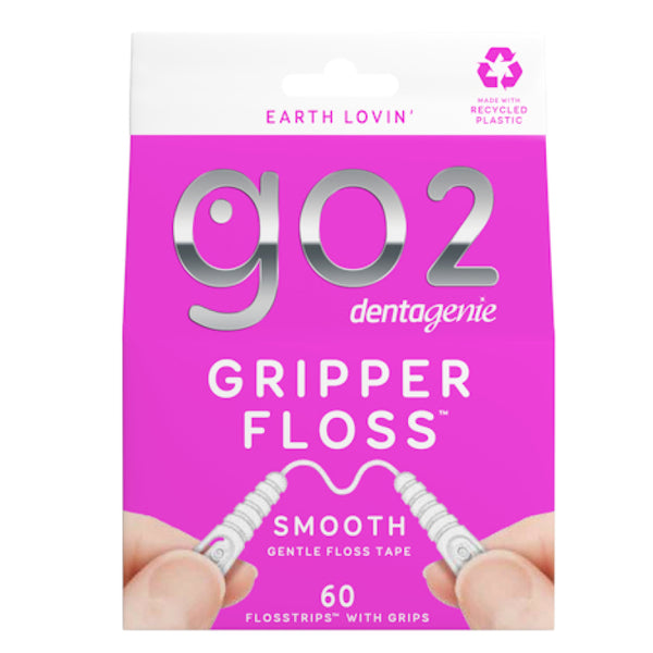 GO2 Dentagenie Gripper Smooth Flosstrips with Grips 60 Pack