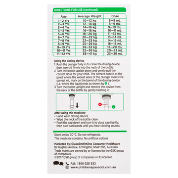 Panadol Children 1-5 Years Strawberry Flavour 200mL
