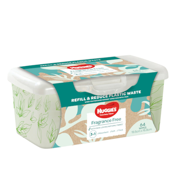 Huggies Baby Wipes Unscented Tub (64 wipes)