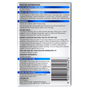 Nurofen Meltlets Citrus 200mg 12 pack