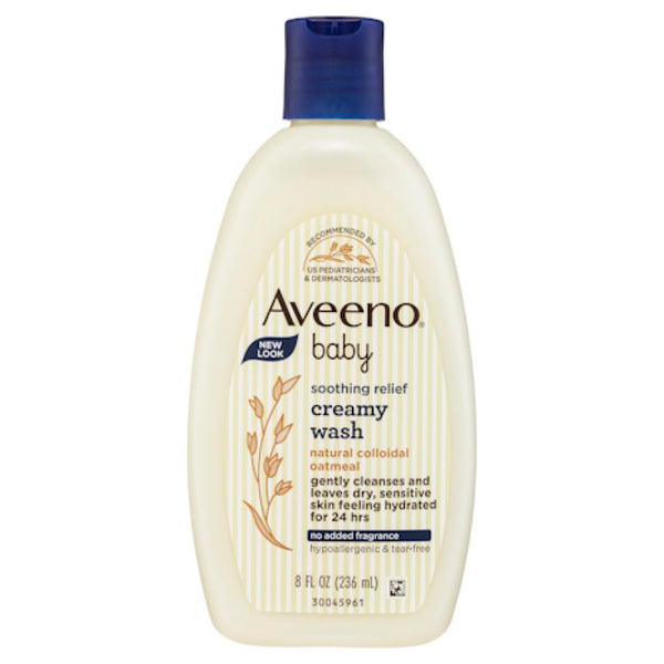 Aveeno Baby Soothing Relief Fragrance Free Creamy Wash 236mL