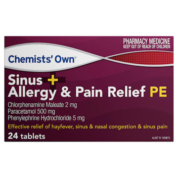 Chemists' Own Sinus and Allergy Pain Relief PE
