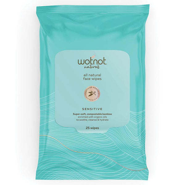 WotNot Natural Organic Sensitive Facial Wipes All Skin Types 25