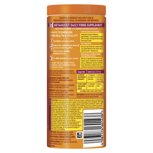 Metamucil Orange Smooth Fibre Powder 48 Doses 283g