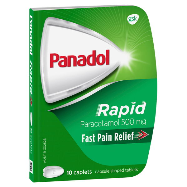 Panadol Rapid 500mg 10 Caplets Handy Pk