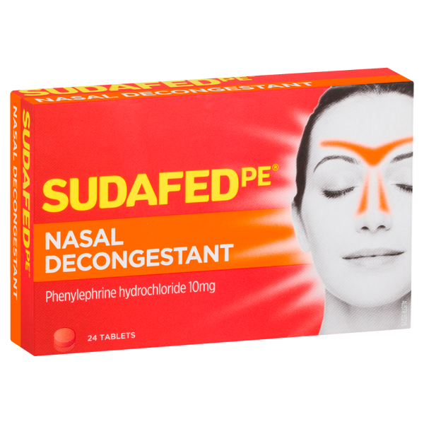 Sudafed PE Nasal Decongestant Tablets 24 Pack