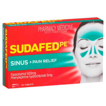 Sudafed PE Sinus and Pain Relief Tablets 24
