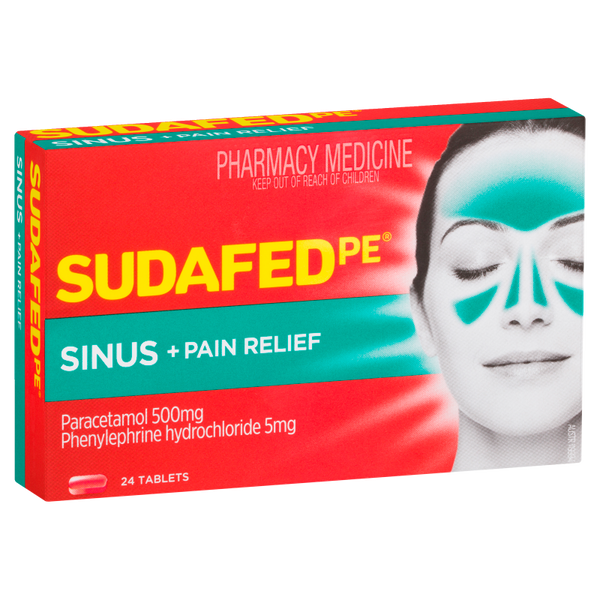 Sudafed PE Sinus and Pain Relief Tablets 24
