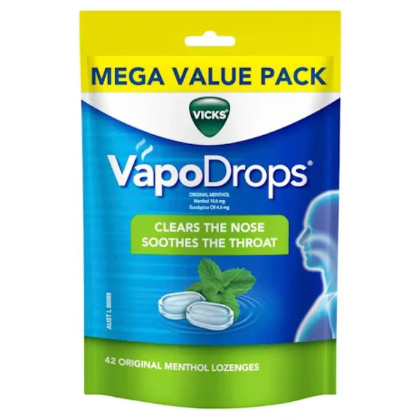 Vicks VapoDrops Original Menthol Lozenges 42 Pack