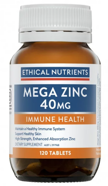 Ethical Nutrients Mega Zinc 40mg Tablets 120