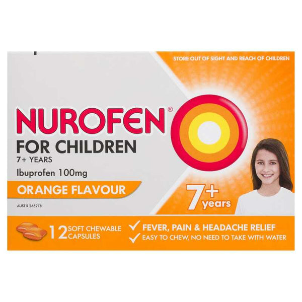 Nurofen For Children 7+ Orange 24 Chewable Capsules