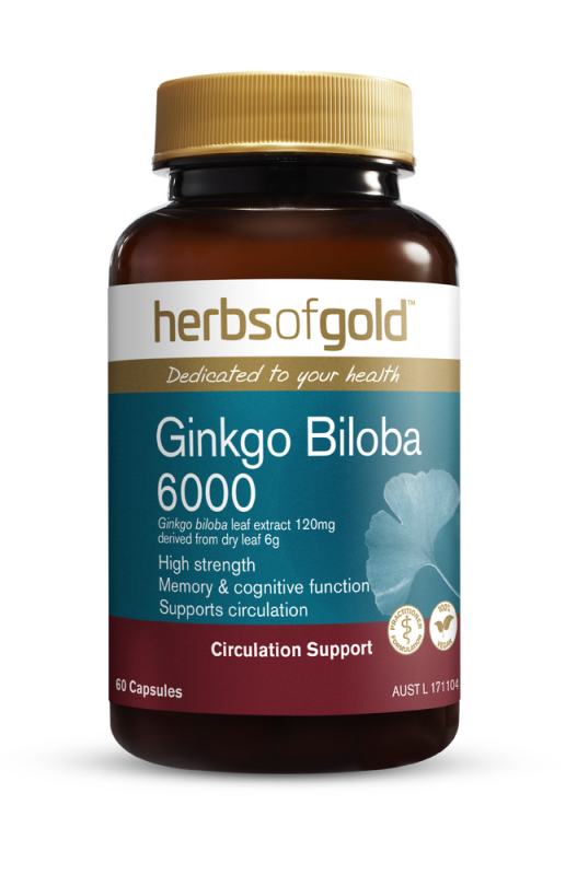 Herbs of Gold Ginkgo Biloba 6000 60V caps