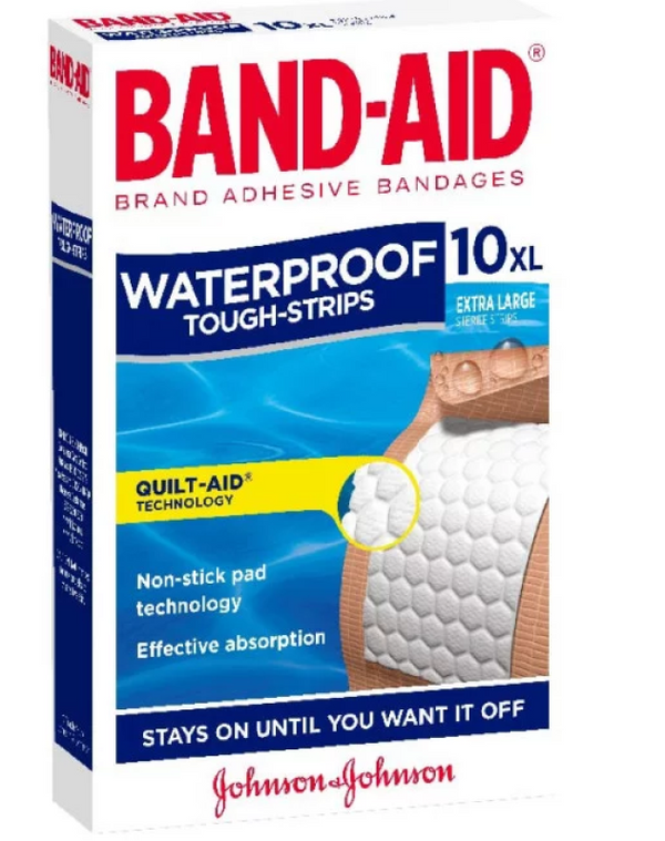 Band-Aid Tough Strips Waterproof Extra Large 10 Pack