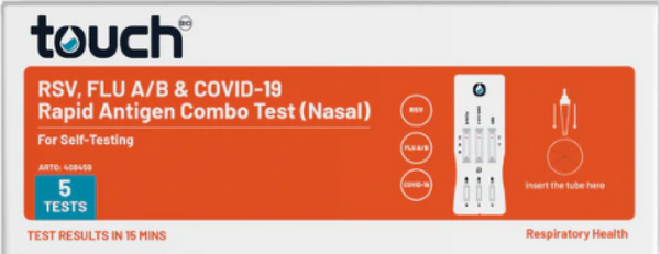 TouchBio RSV Flu A/B & COVID19 Rapid Antigen Test For Self-Testing 5 Tests