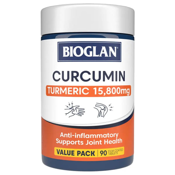 Bioglan Curcumin 600mg Turmeric 15,800mg 90 Film Coated Tablets