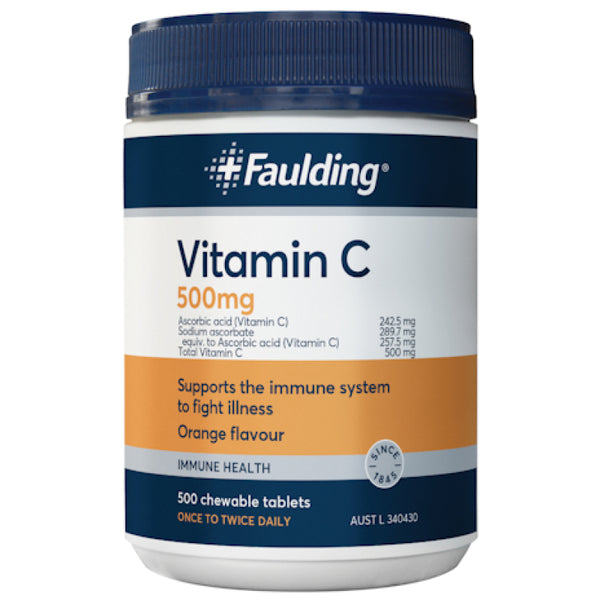 Faulding Vitamin C 500mg 500 Chewable Tablets