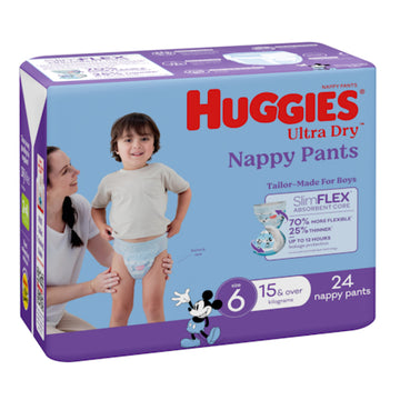 Huggies Ultra Dry Nappy Pants Size 6 15kg & Over Boy 24 Pack