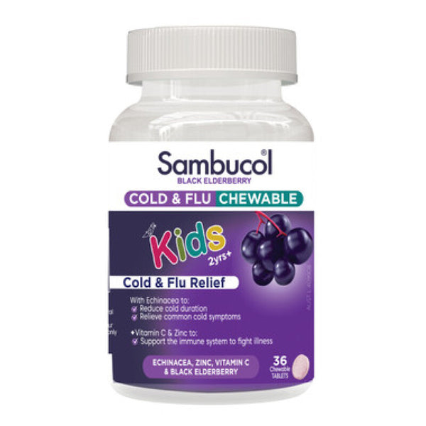 Sambucol Kids Cold & Flu Relief 36 Chewable Tablets