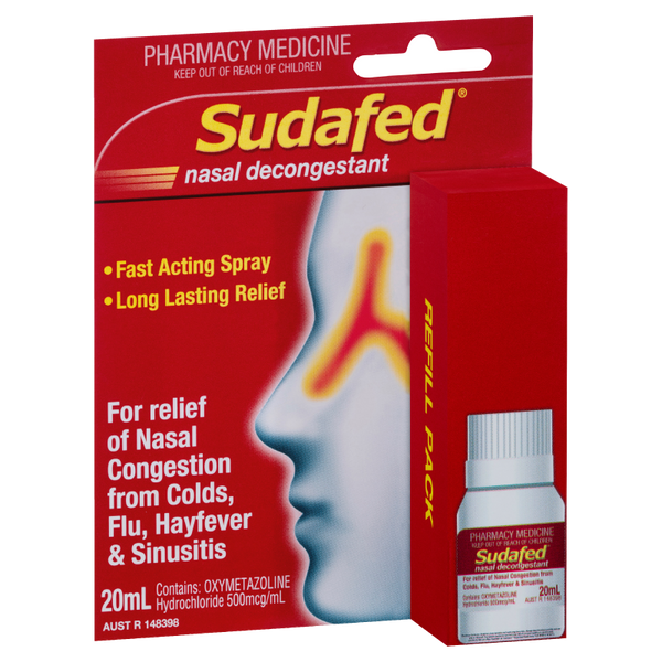 Sudafed Nasal Decongestant Spray Refill 20mL