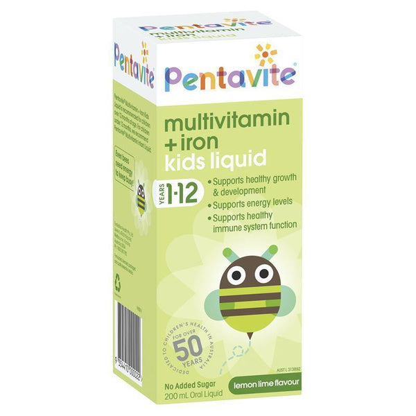 Pentavite Oral Liquid Multivitamins with Iron 200mL